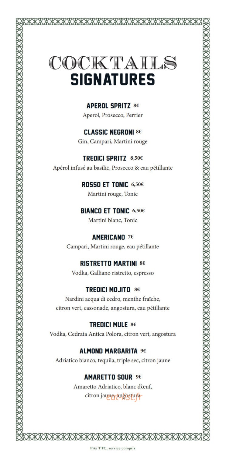 Villa Tredici — carte page 4