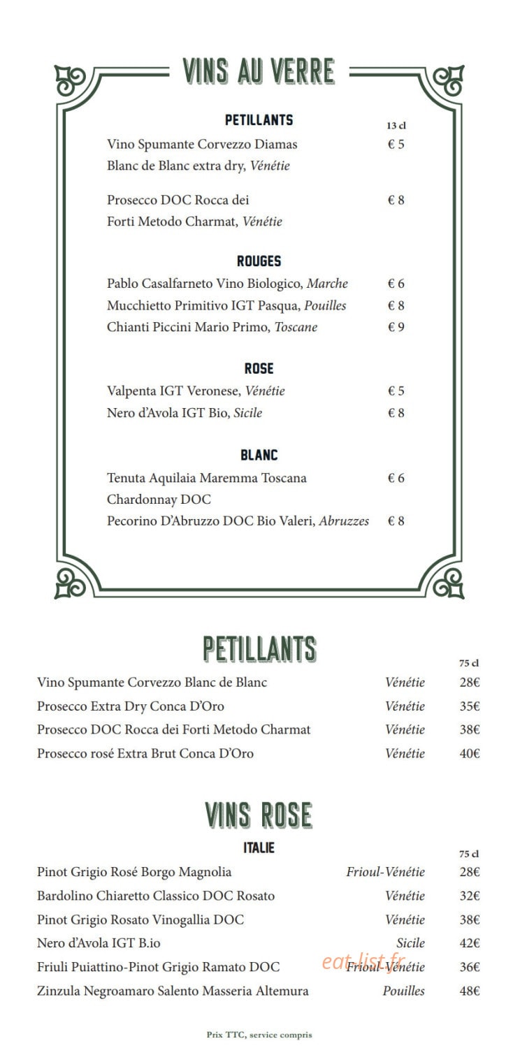 Villa Tredici — carte page 6