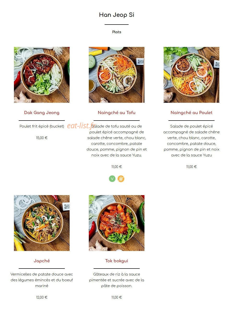 Yam Yam — carte page 2
