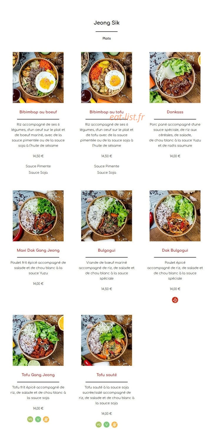 Yam Yam — carte page 3