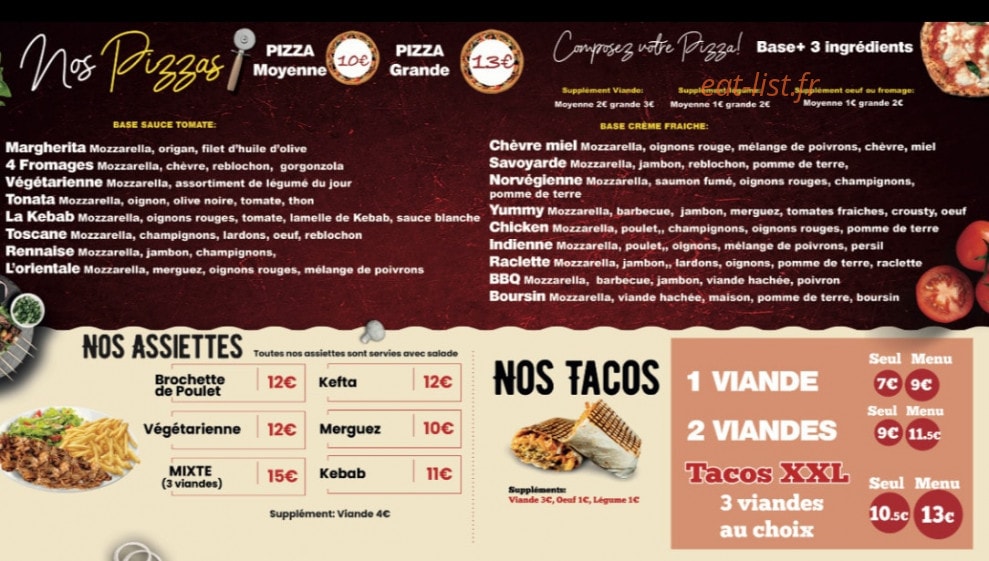 ÿummÿ pizza — carte page 1