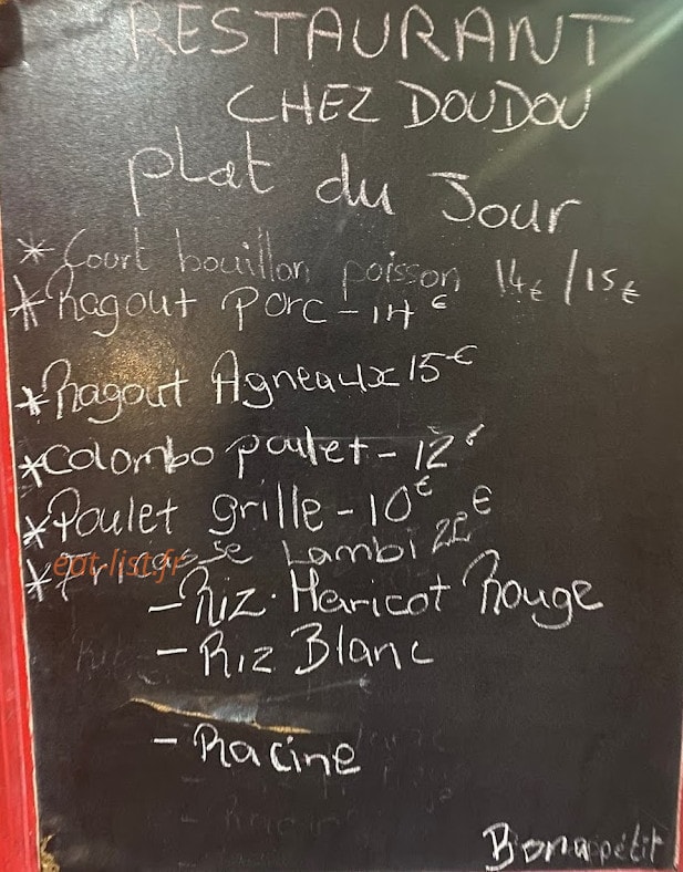 Chez Doudou — carte page 1