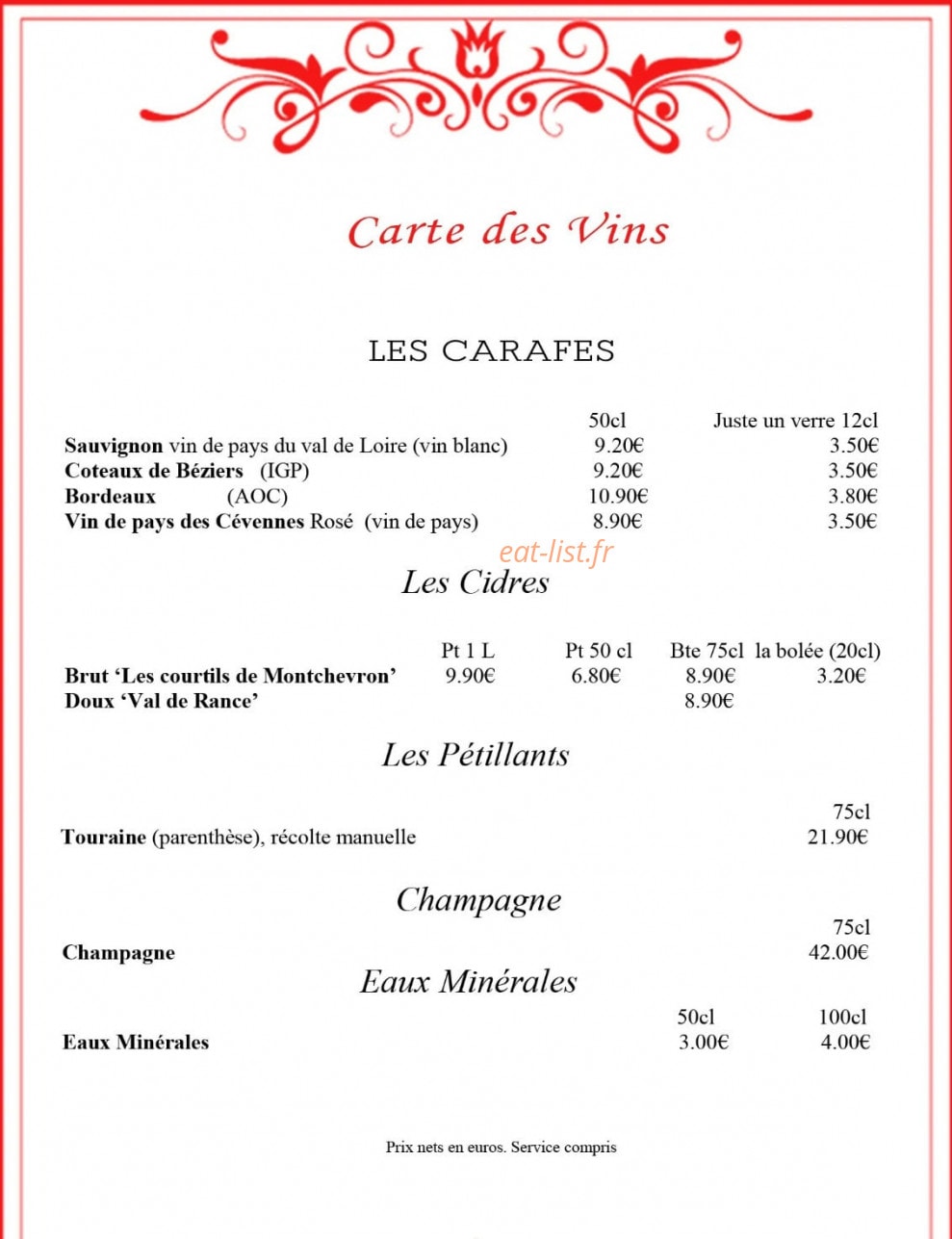 La Flambée — carte page 10