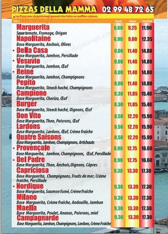 Pizzeria Della mamma — carte page 1