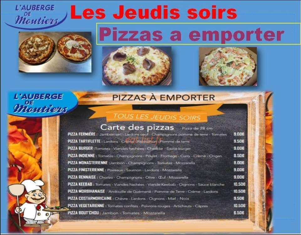 Auberge de Moutiers — carte page 1