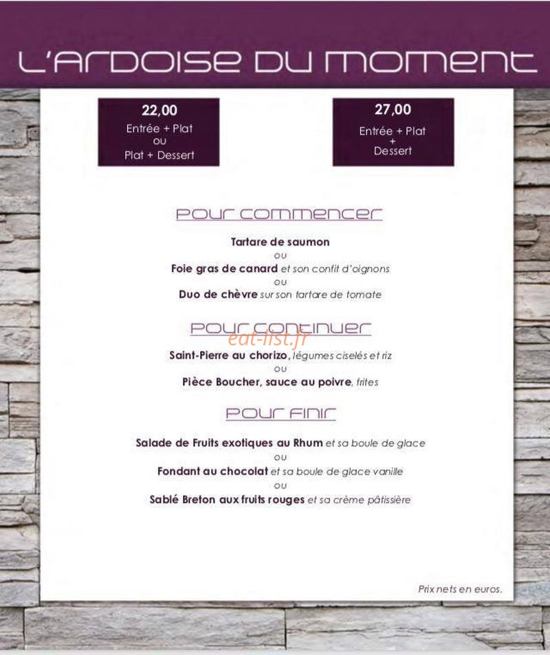 L'Auberg'In — carte page 1