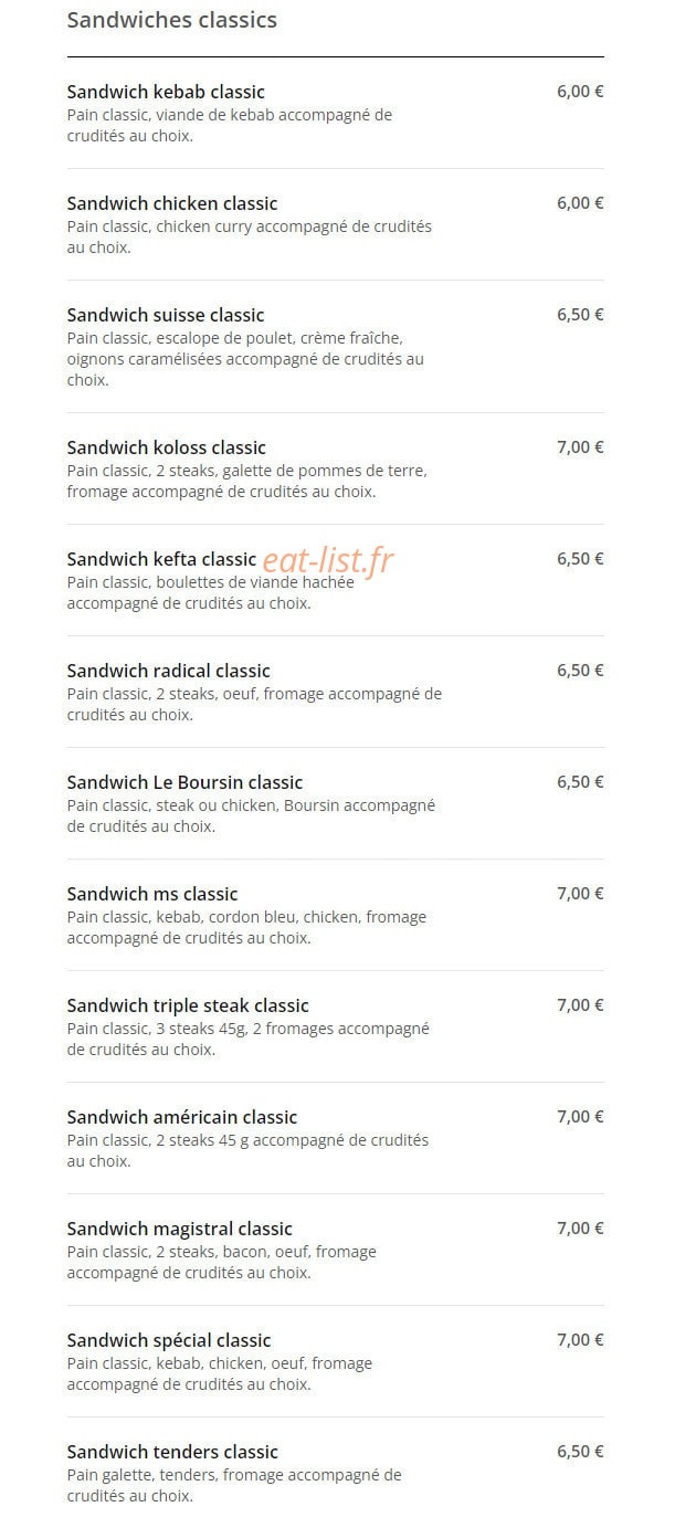 MS Food — carte page 10