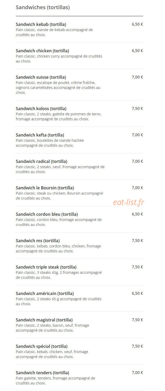 MS Food — carte page 11