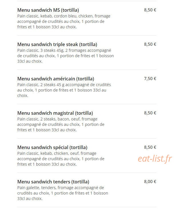 MS Food — carte page 6