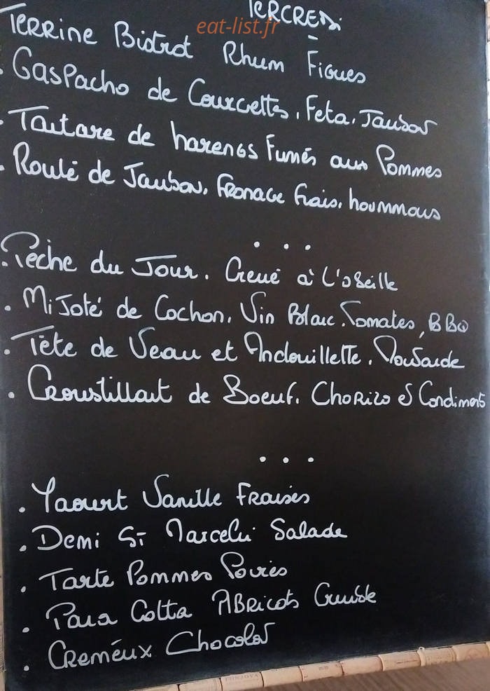 Ô bistroquet — carte page 1