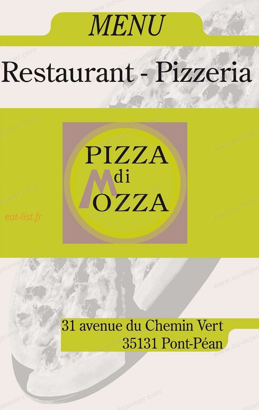 Pizza Di Mozza — carte page 1
