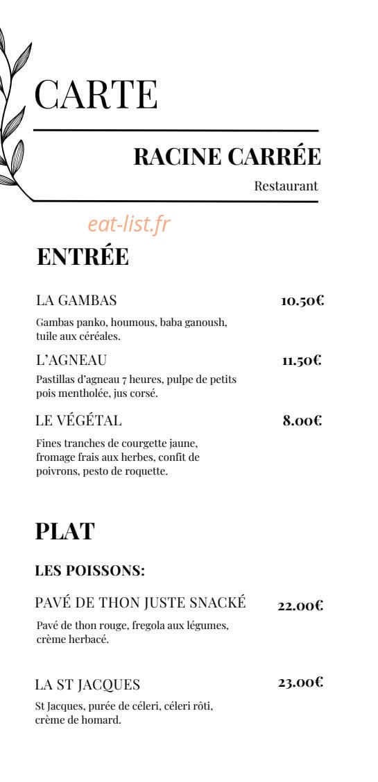 Racine Carrée — carte page 2