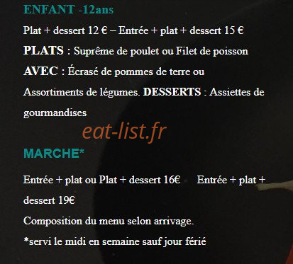 La Petite auberge — carte page 1