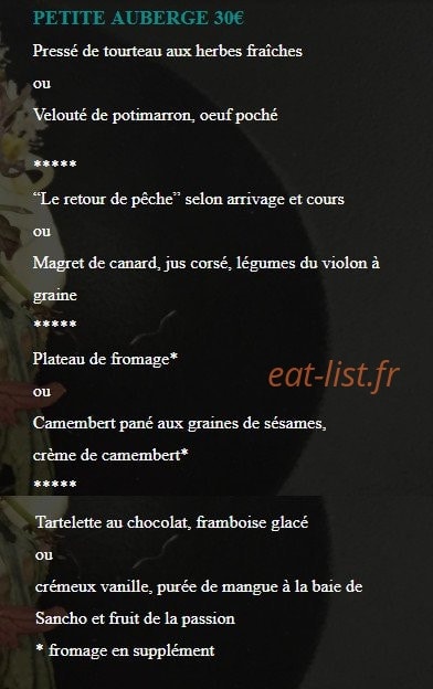 La Petite auberge — carte page 4
