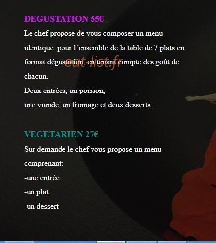 La Petite auberge — carte page 2