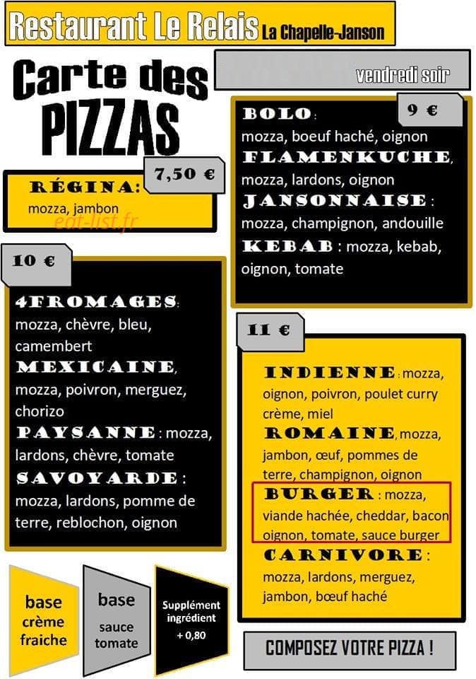 Le Relais — carte page 1