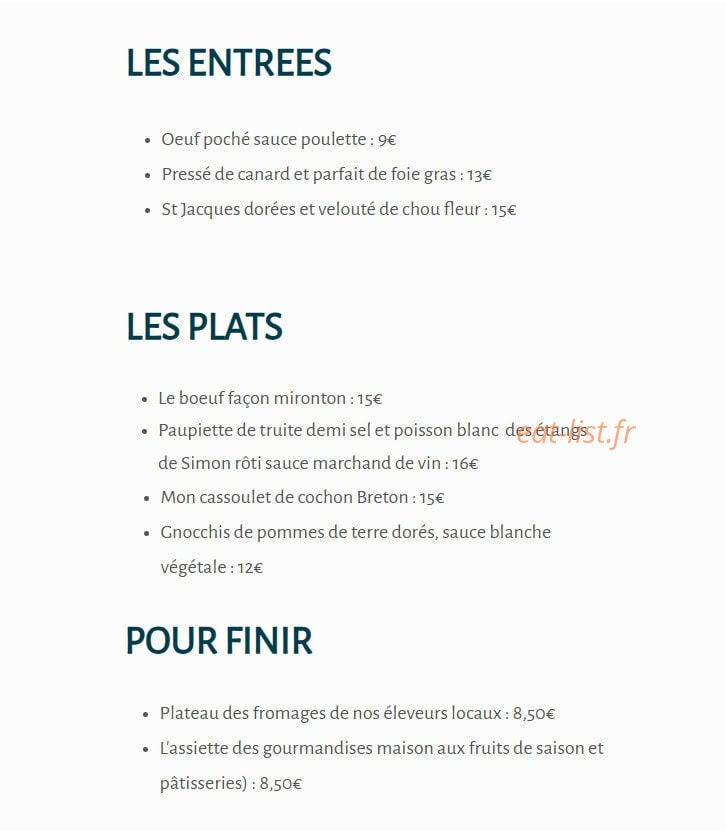 Le casse-graines — carte page 1