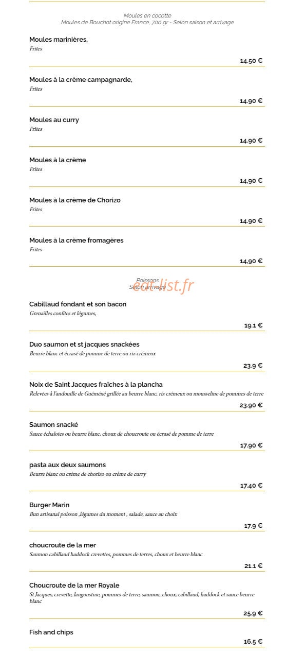 La Taverne — carte page 3