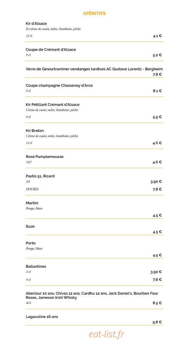 La Taverne — carte page 10
