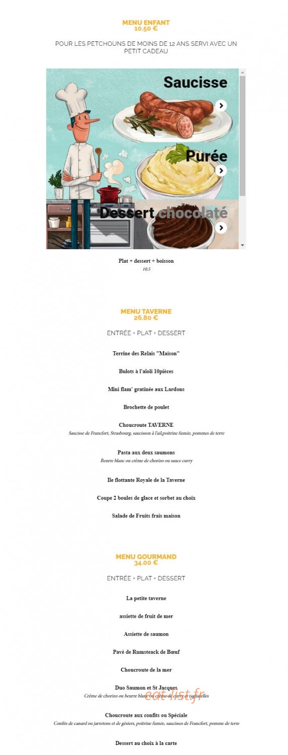 La Taverne — carte page 9