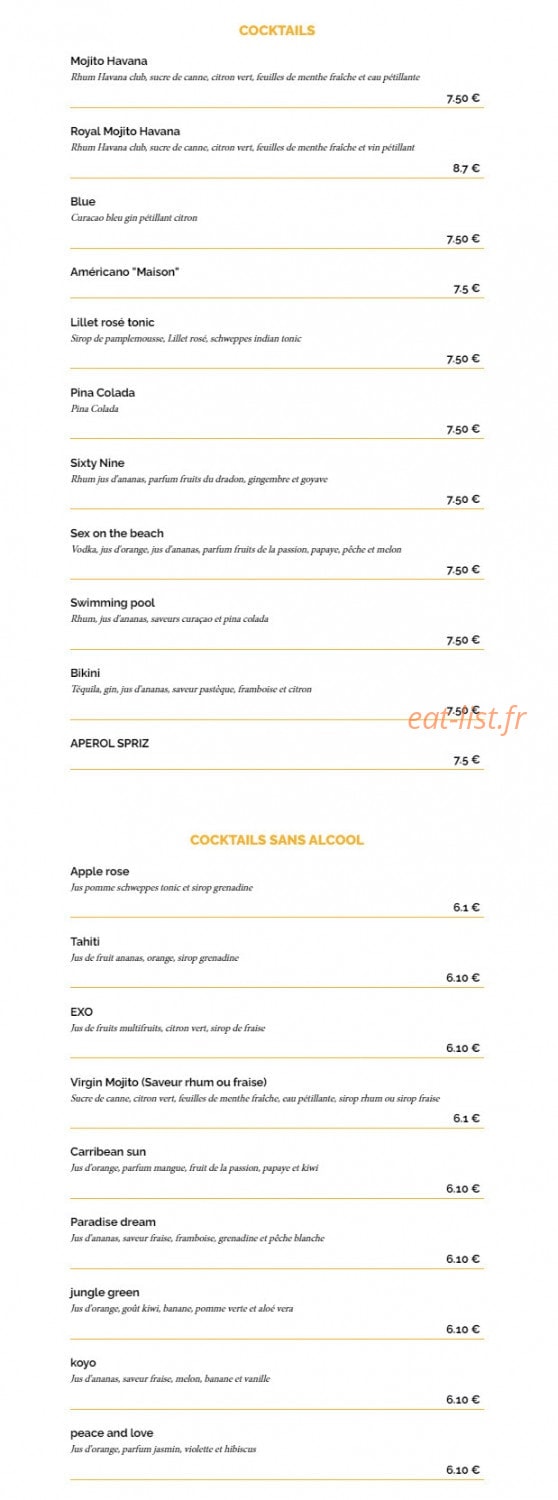 La Taverne — carte page 11