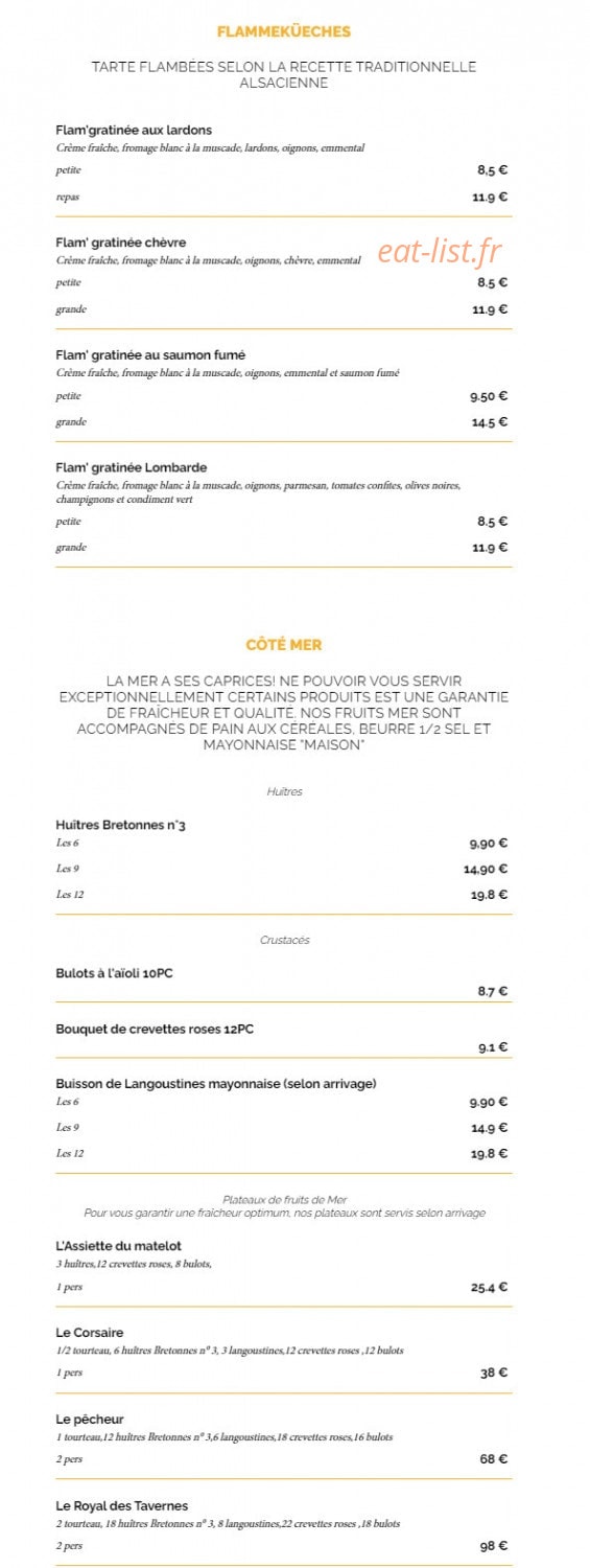La Taverne — carte page 2