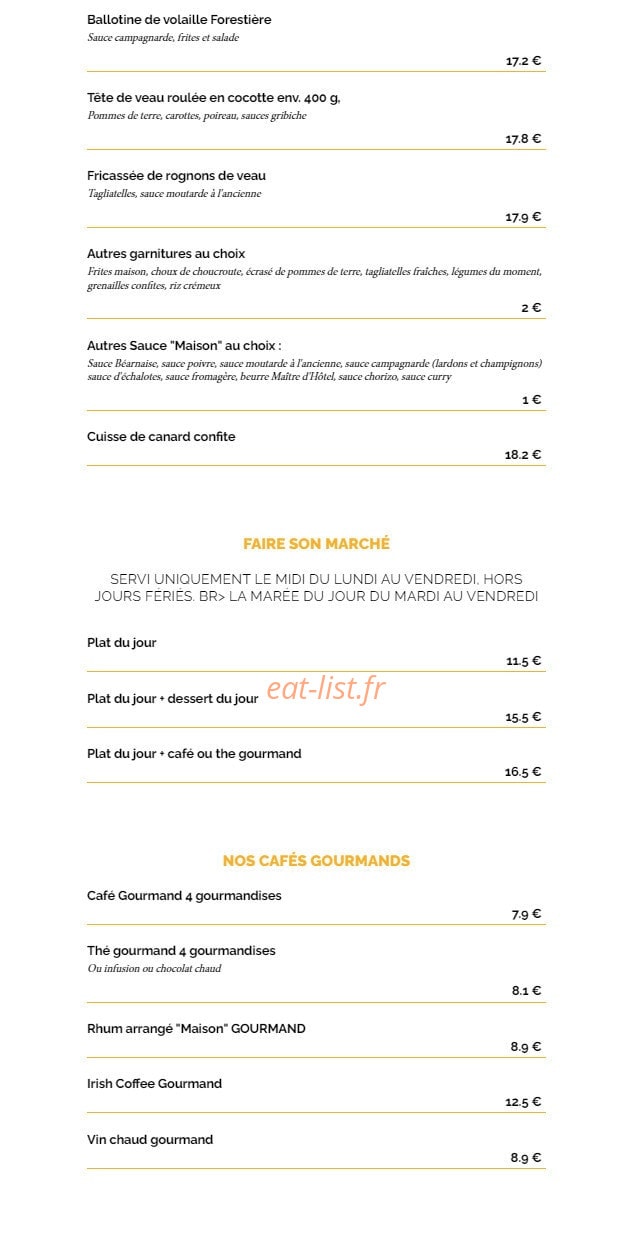 La Taverne — carte page 6