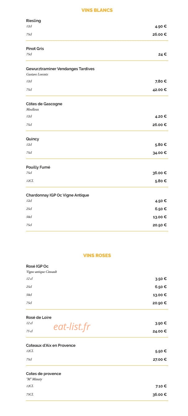La Taverne — carte page 13