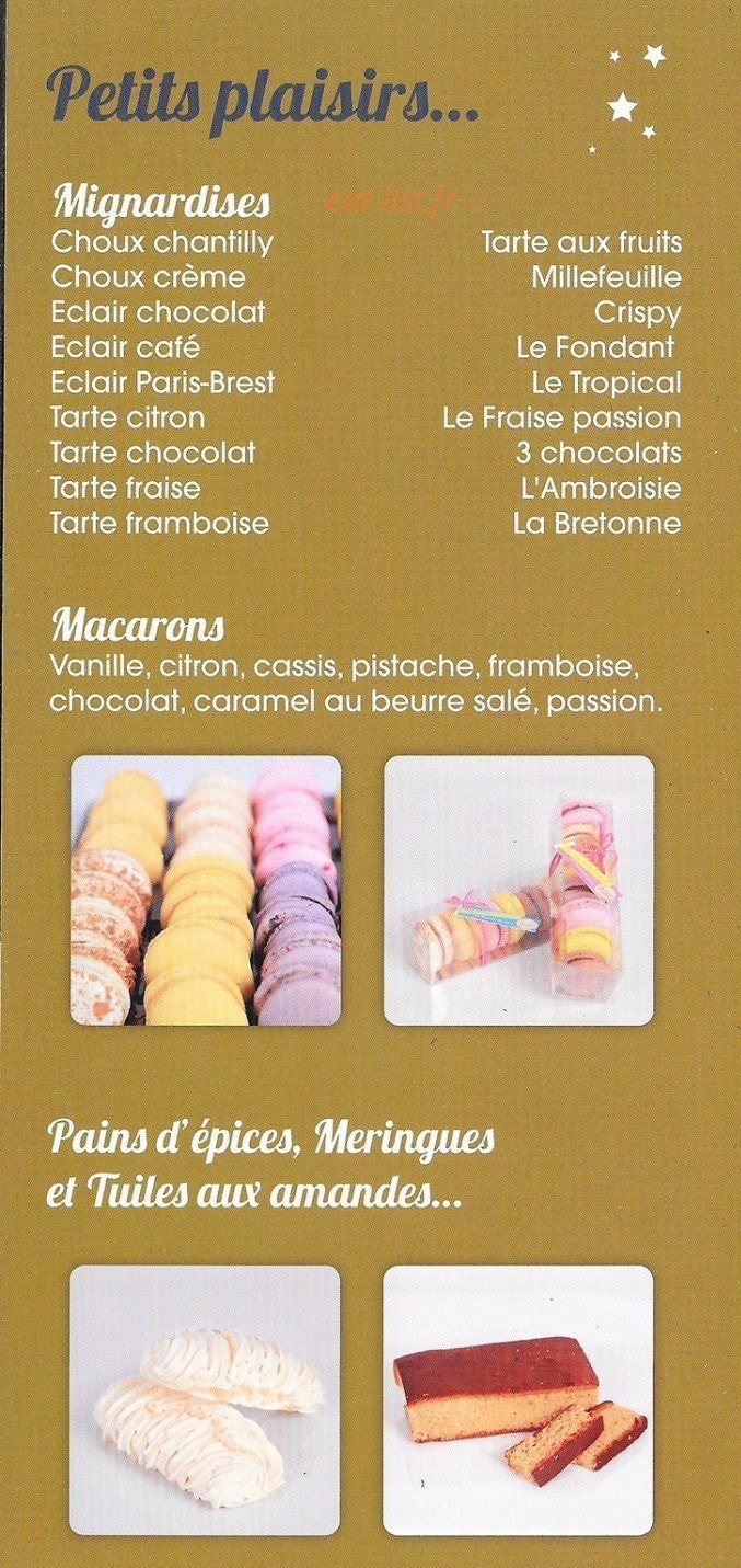 Le Fournil du Parc — carte page 2