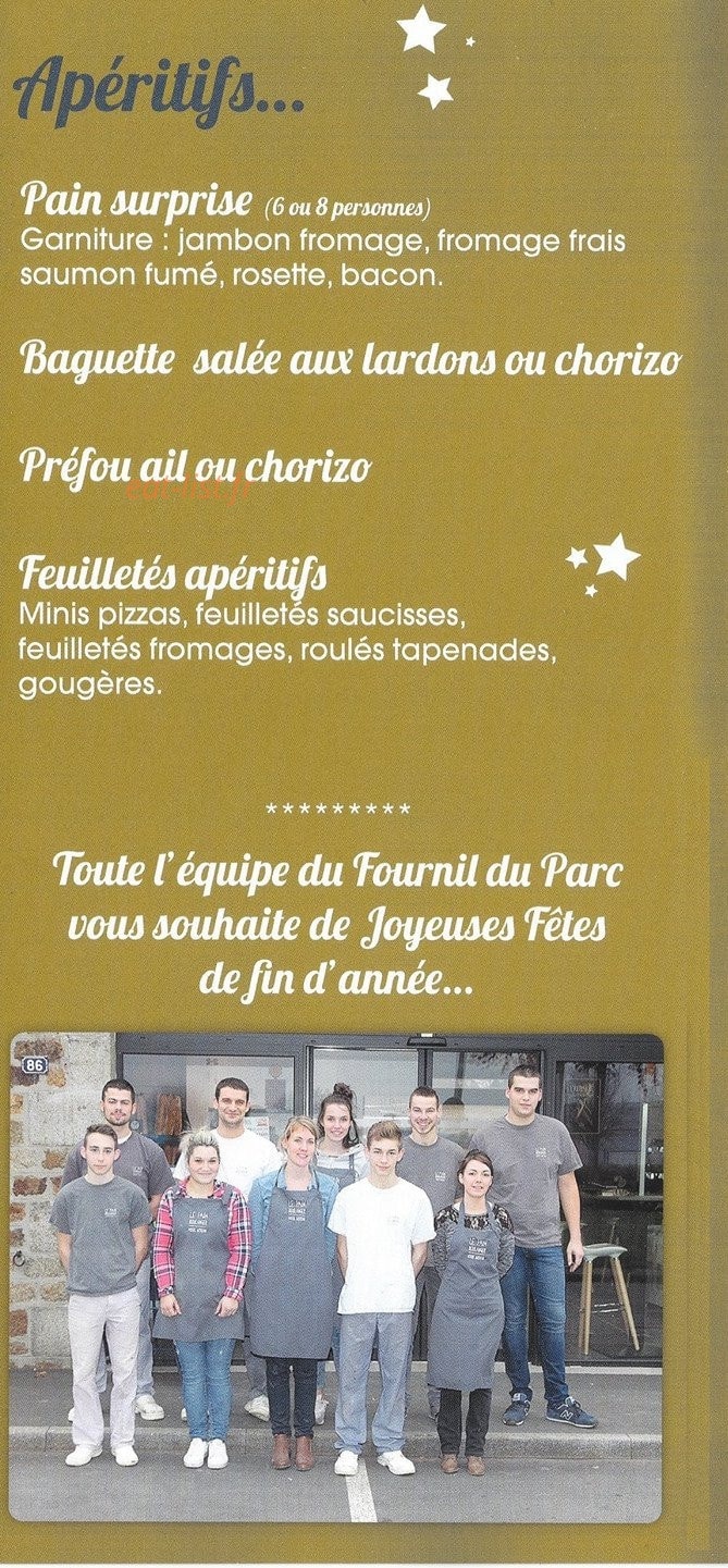 Le Fournil du Parc — carte page 4