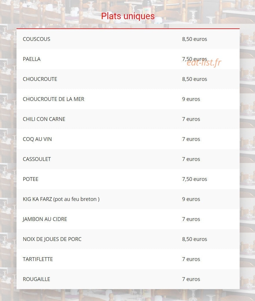 Restaurant Chez Jipé — carte page 5