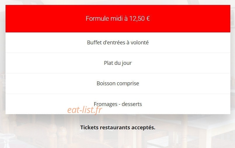 Restaurant Chez Jipé — carte page 1