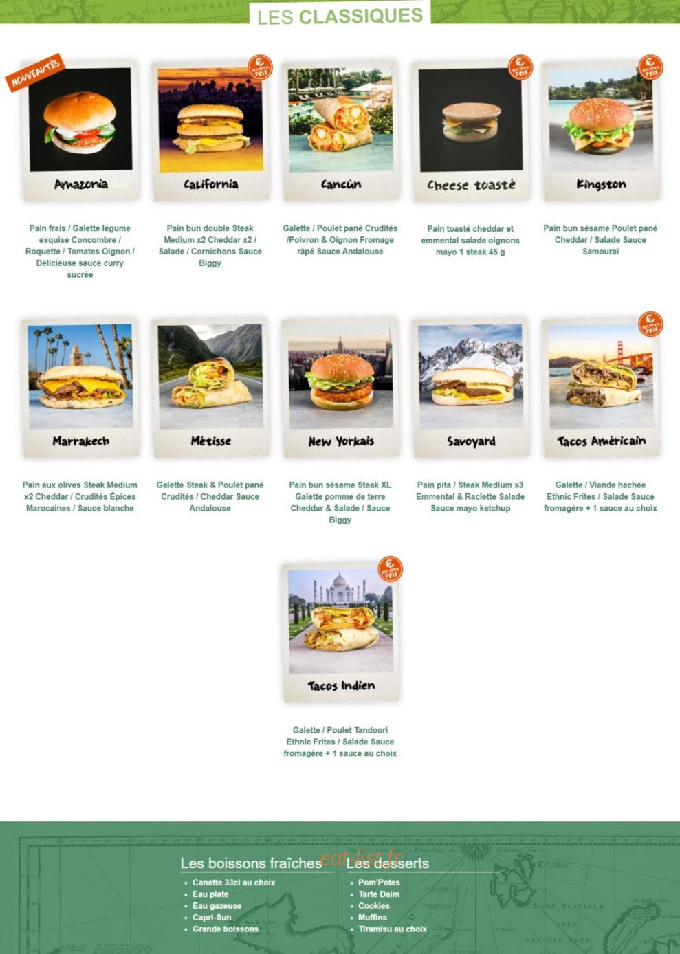 Ethnic Food — carte page 1