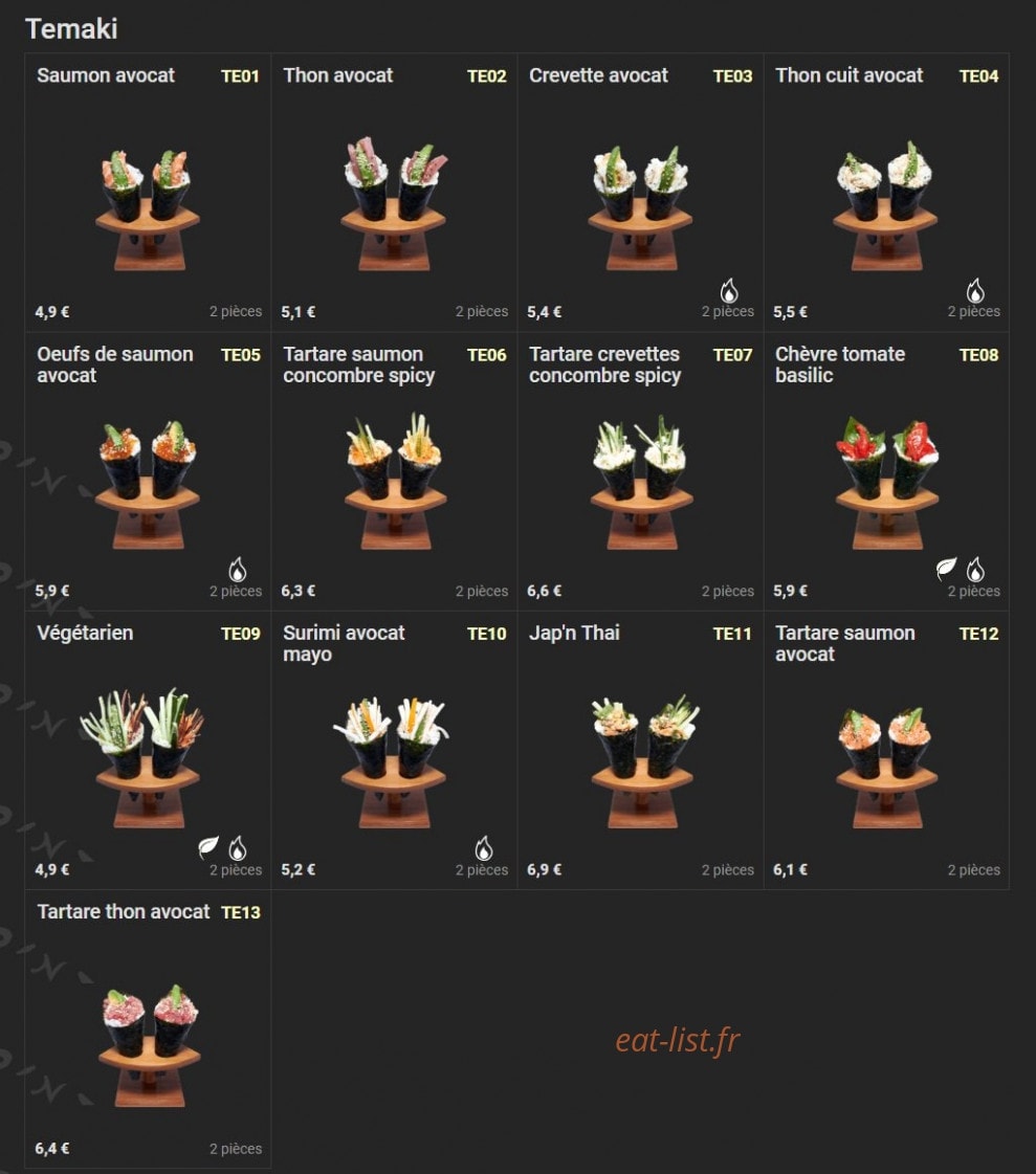 Jap'n Thai — carte page 5