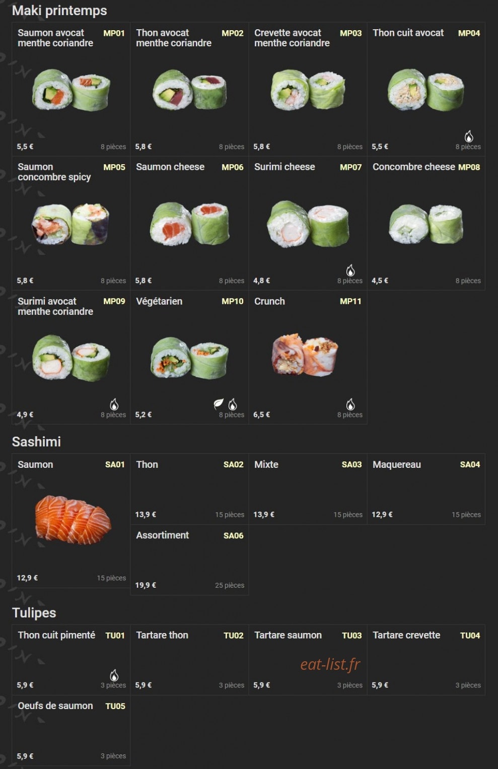 Jap'n Thai — carte page 6