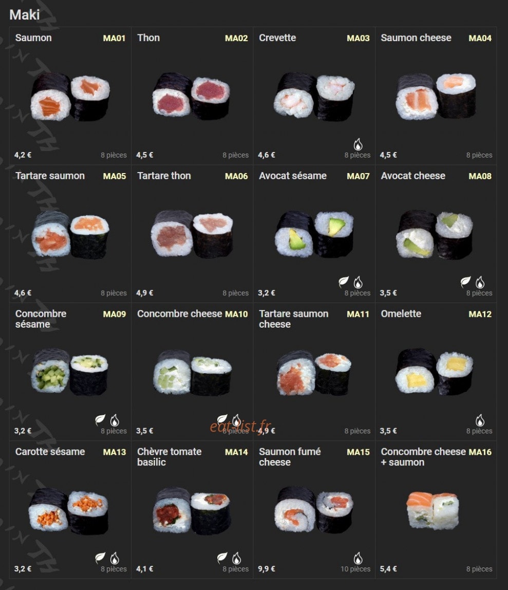 Jap'n Thai — carte page 3