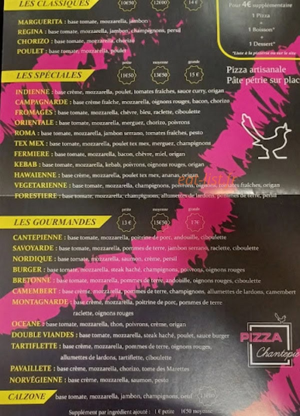 Pizza Chantepie — carte page 2