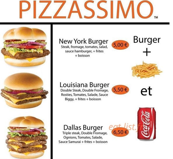 Pizzassimo — carte page 1