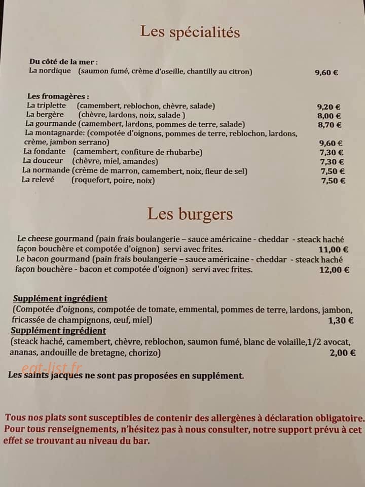 Creperie la Gourmandise — carte page 7