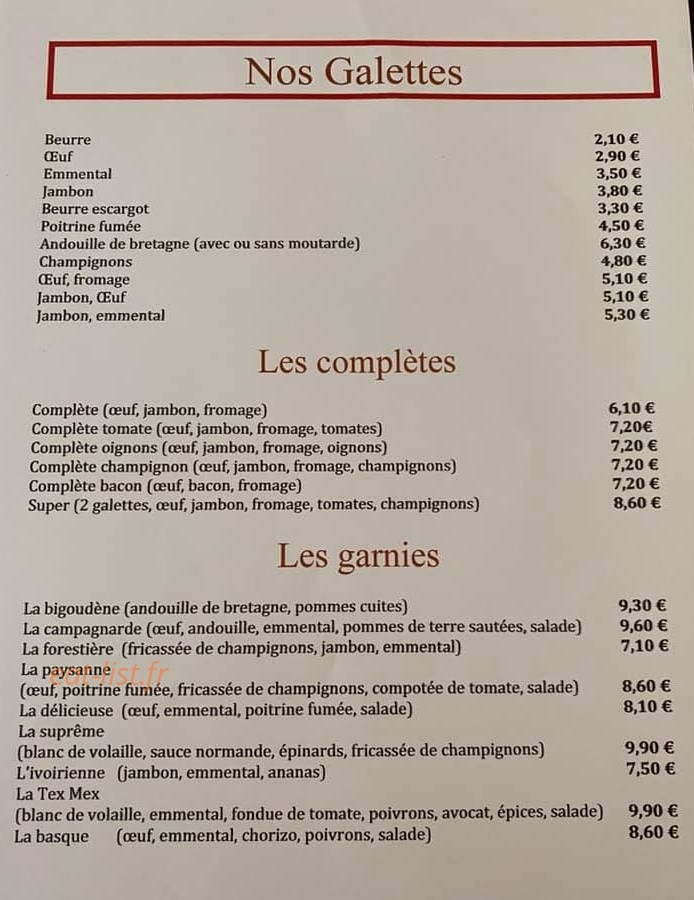 Creperie la Gourmandise — carte page 4