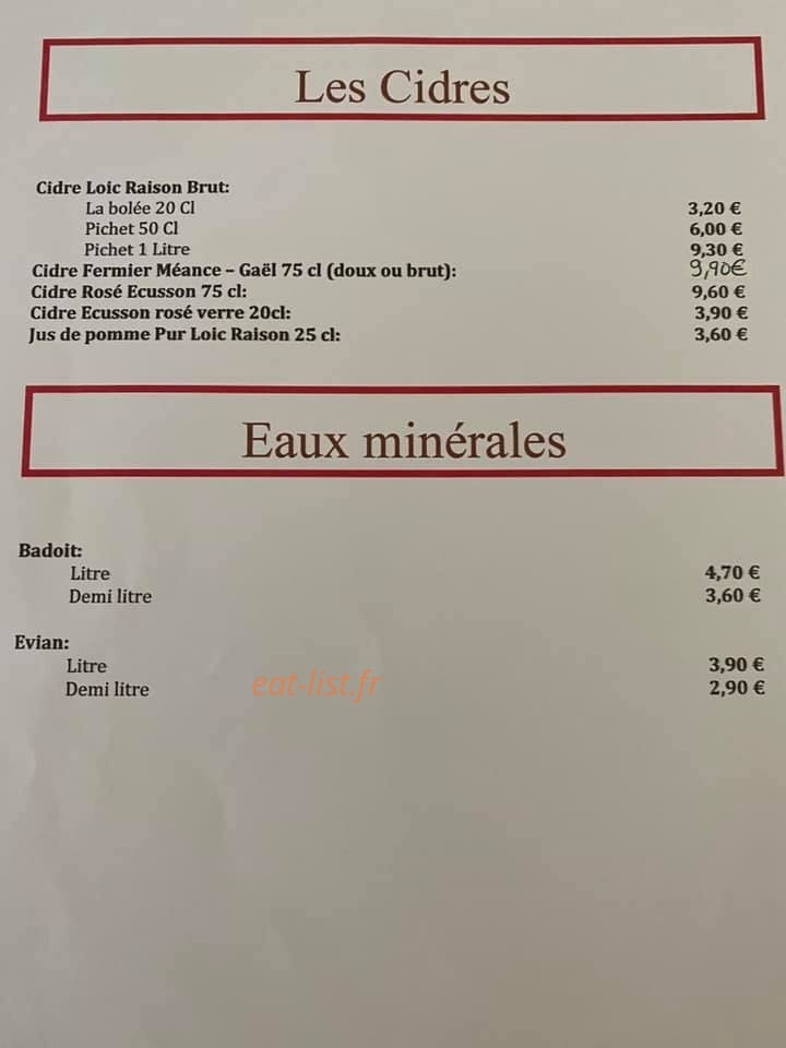 Creperie la Gourmandise — carte page 9
