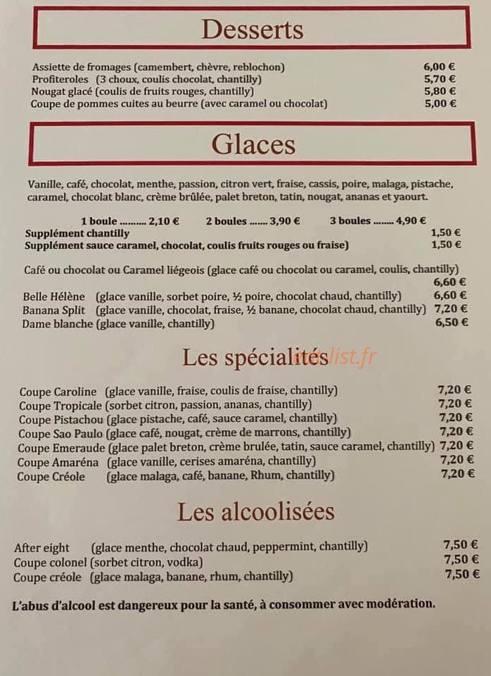 Creperie la Gourmandise — carte page 8