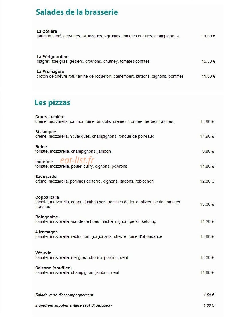 Le Cours Lumière — carte page 1