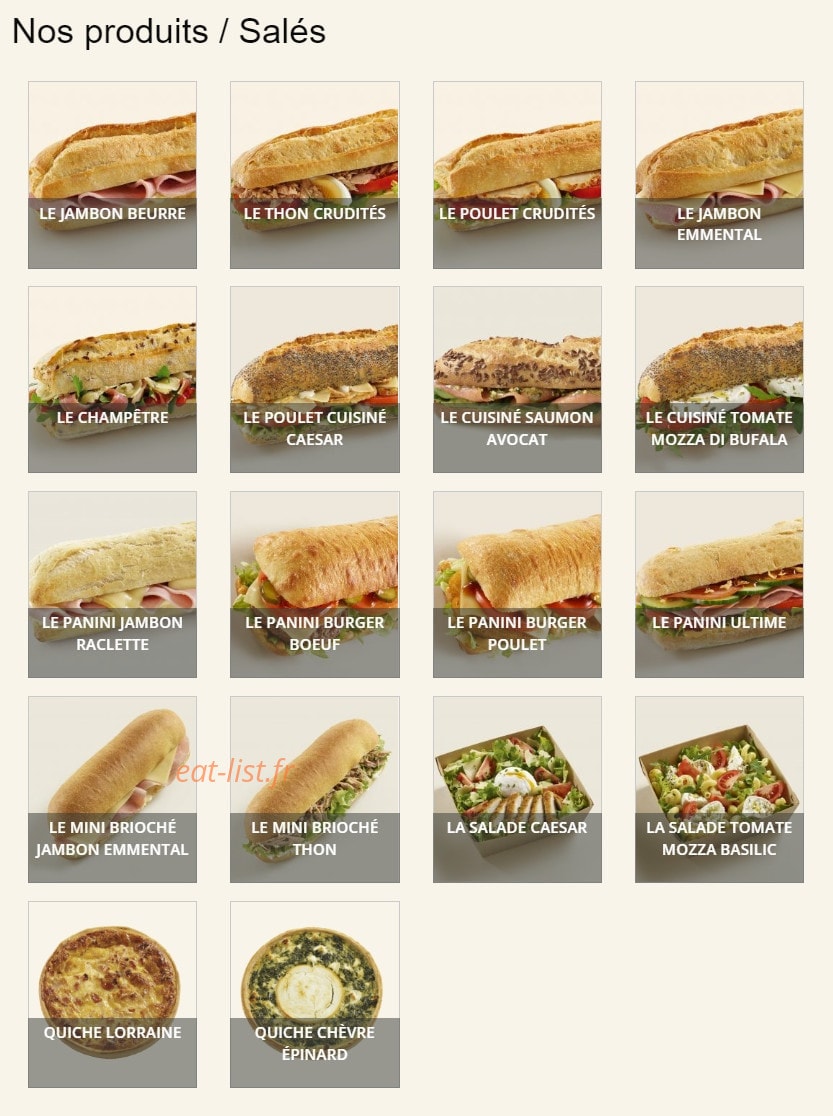 Le Fournil de Pierre — carte page 1