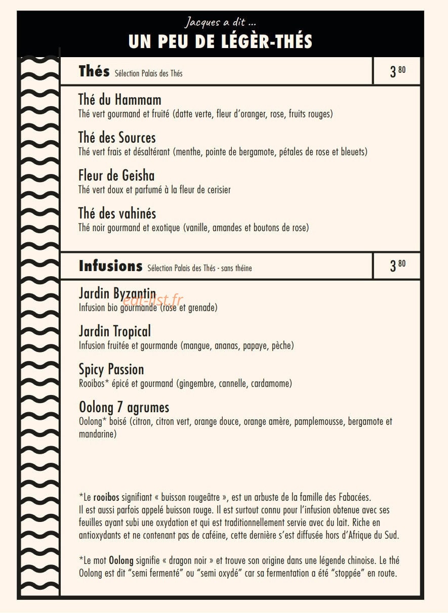 Le Saint-Jacques Café — carte page 2
