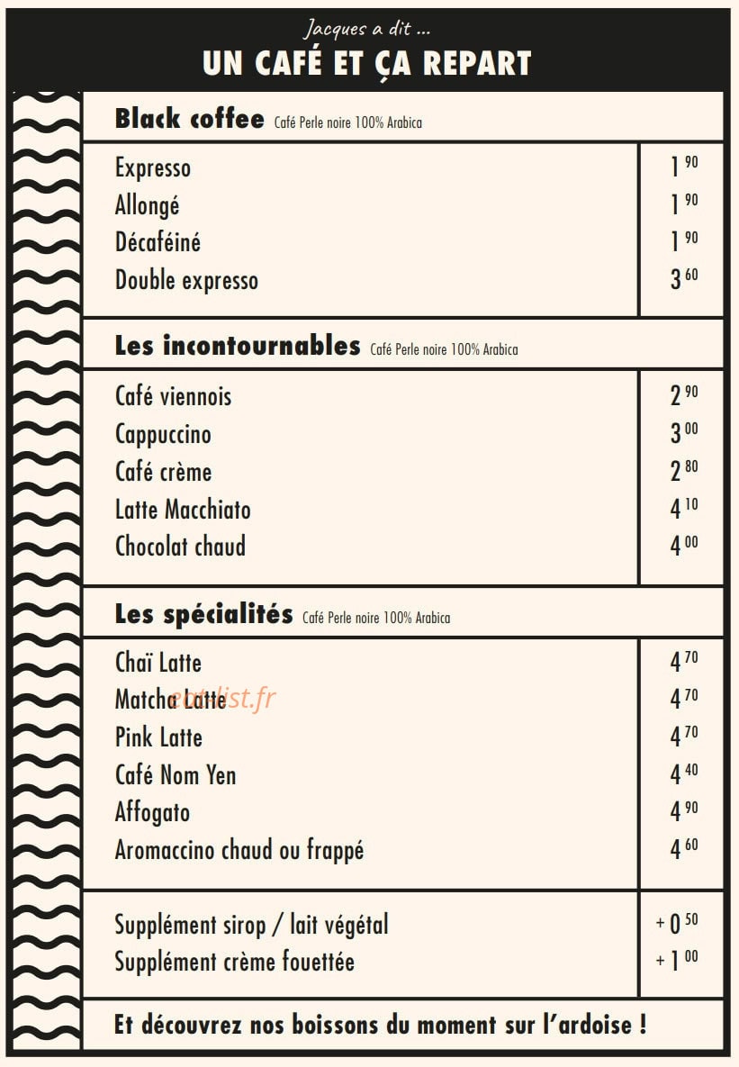 Le Saint-Jacques Café — carte page 3