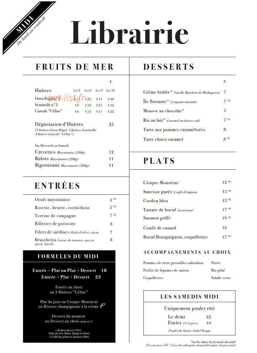 Librairie — carte page 1