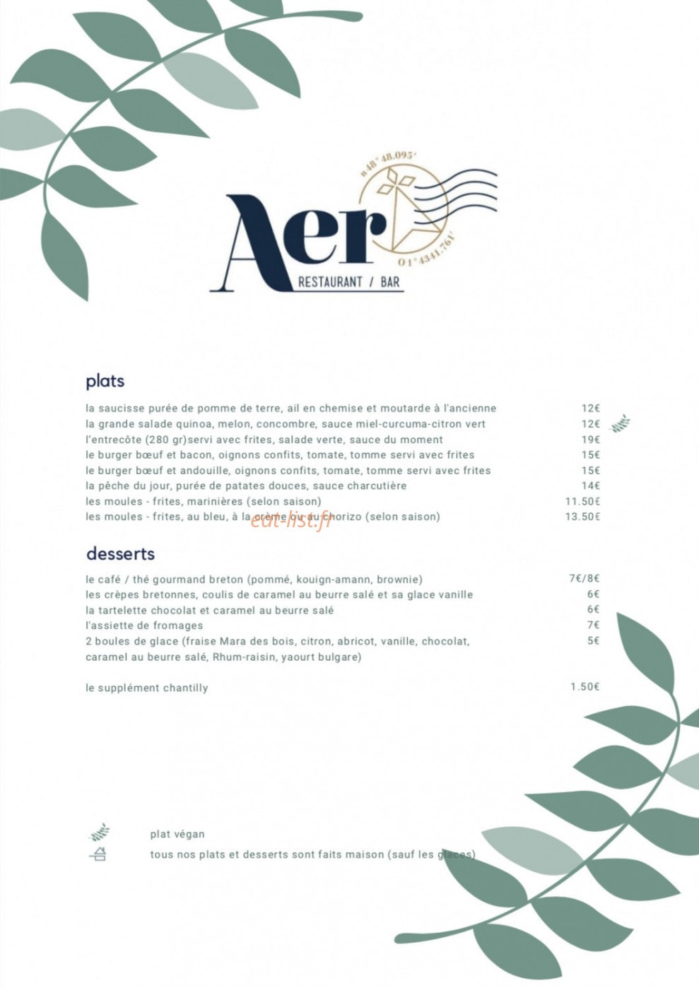 Restaurant l'Aer — carte page 3