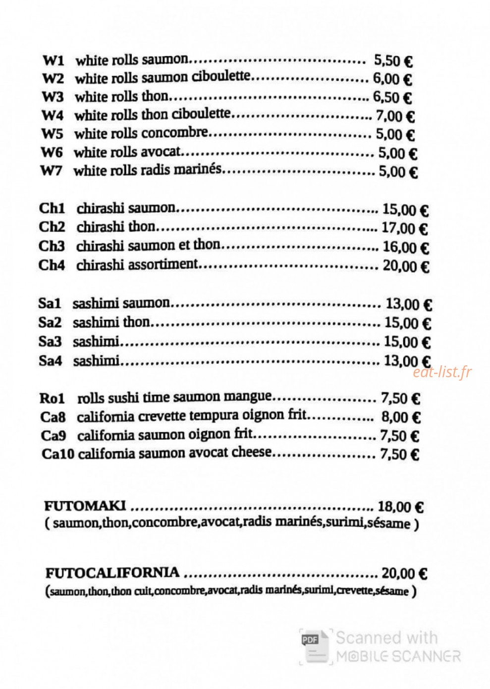 The Sushi Time — carte page 5