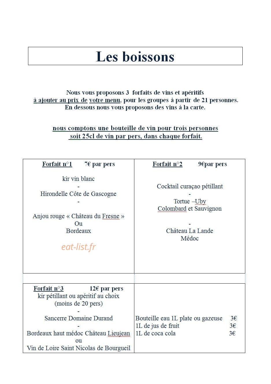 Auberge du Couesnon — carte page 6